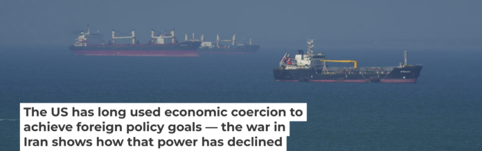 The Iranian closure of the Strait of Hormuz has largely brought oil traffic to a halt, hitting petroleum-exporting countries hard. Asghar Besharati / Getty Images